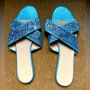 Gorgeous J Crew sparkly blue sandals